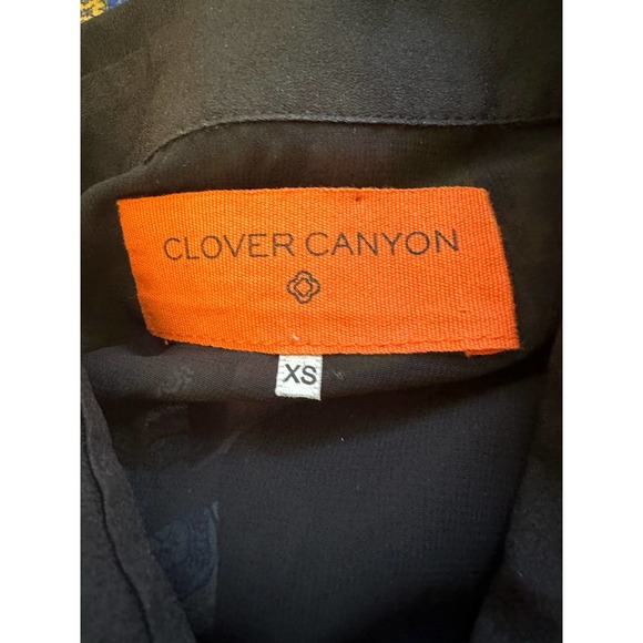 Clover Canyon Women's Multicolored Collared Long Sleeve Sheer Blouse sz XS EUC - Picture 6 of 8